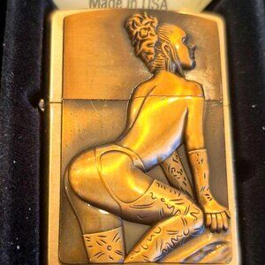 Sharp Armor Brass Thigh High 3D Emblem Zippo Lighter